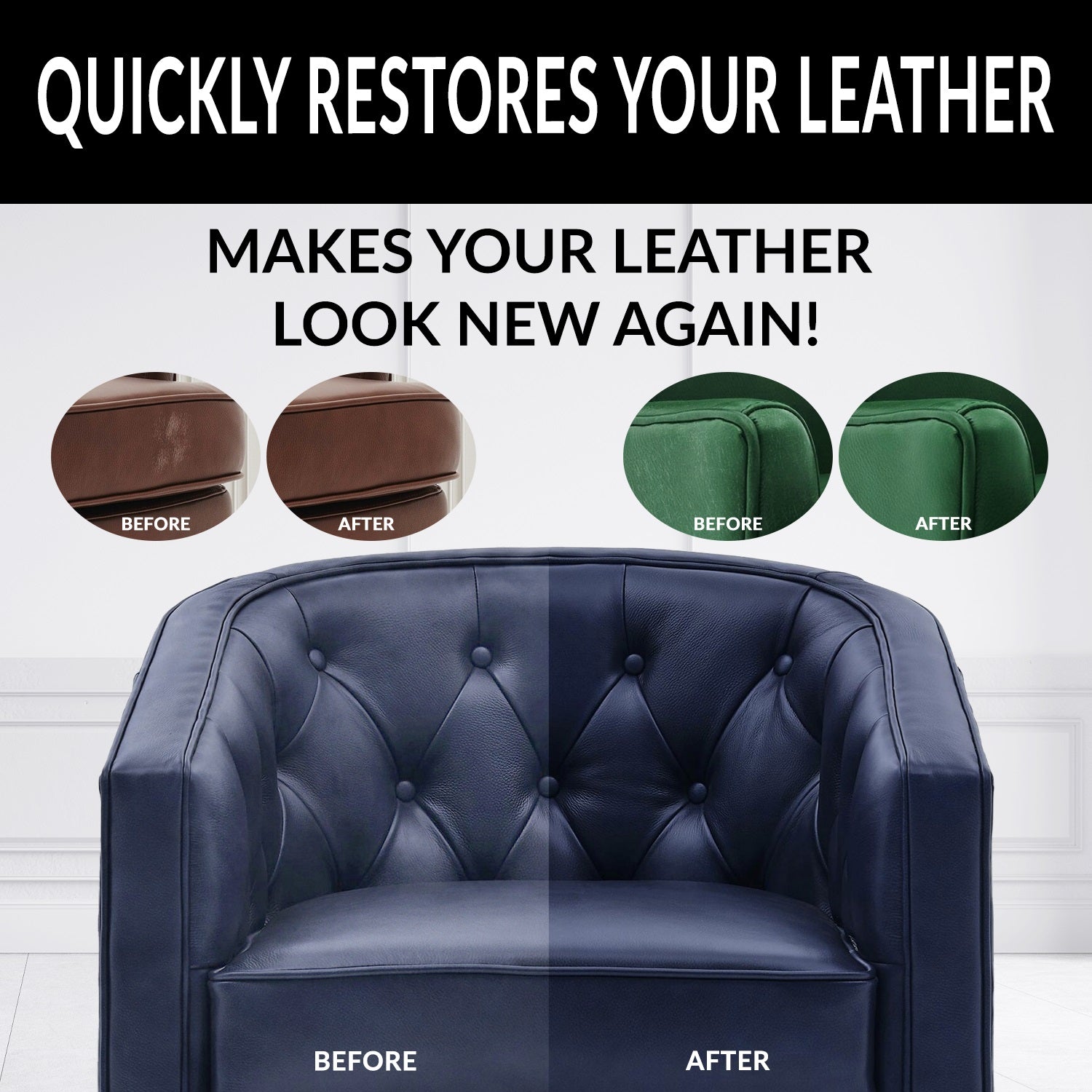 Leather Color Restorer - Repair Car Seat Couch Furniture Taupe Gray